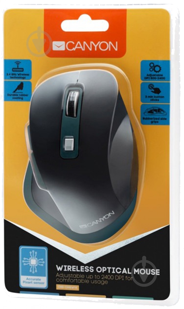 Мишка Canyon CNS-CMSW14DG black/blue USB - фото 5 Мишка Canyon CNS-CMSW14DG black/blue USB - фото 5