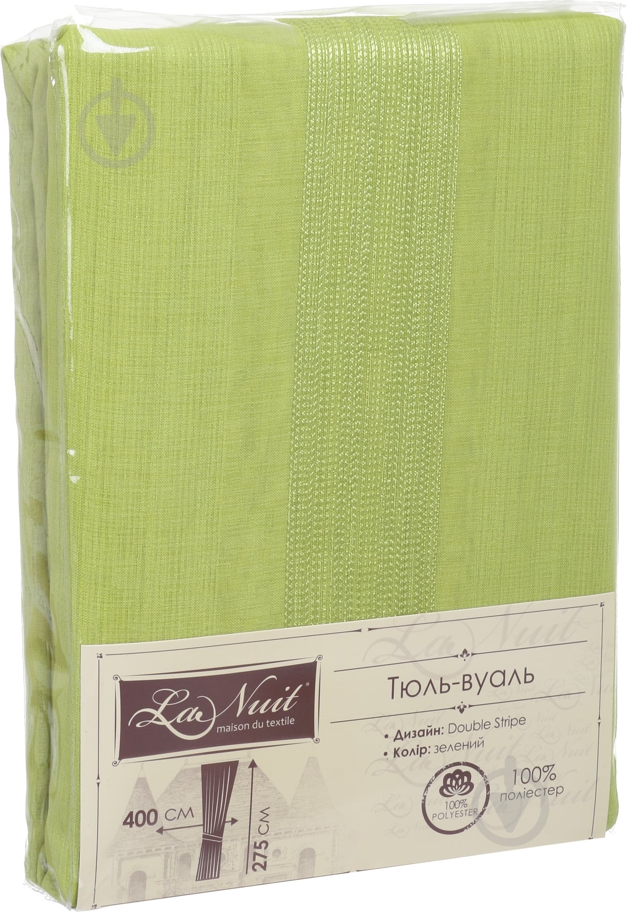 Тюль Double Stripe 400х275 см зеленый La Nuit - фото 4 Тюль Double Stripe 400х275 см зеленый La Nuit - фото 4