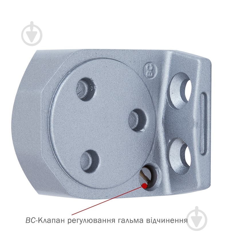 Доводчик дверний RYOBI DS-2055V BC STD_HO з фіксацією і вітровим гальмом сірий 100 кг - фото 5