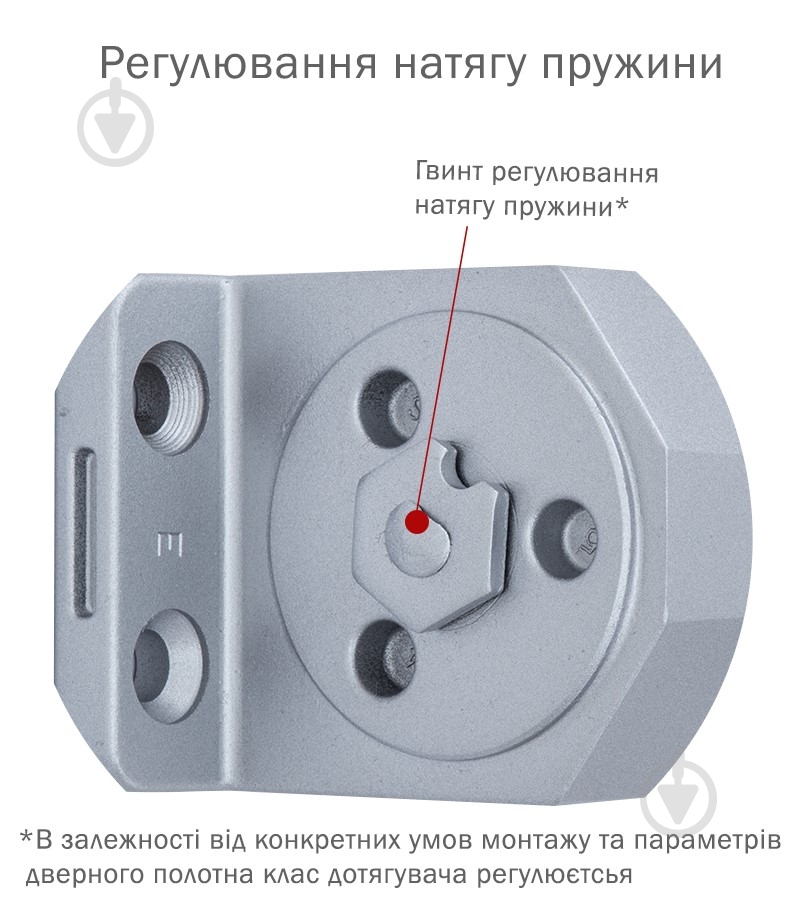 Доводчик дверной RYOBI D-3550 BC/DA UNIV с ветровым тормозом и тормозом закрывания серый 100 кг - фото 4