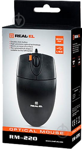 Мышка Real-el RM-220 Black USB (EL123200026) - фото 8 Мышка Real-el RM-220 Black USB (EL123200026) - фото 8