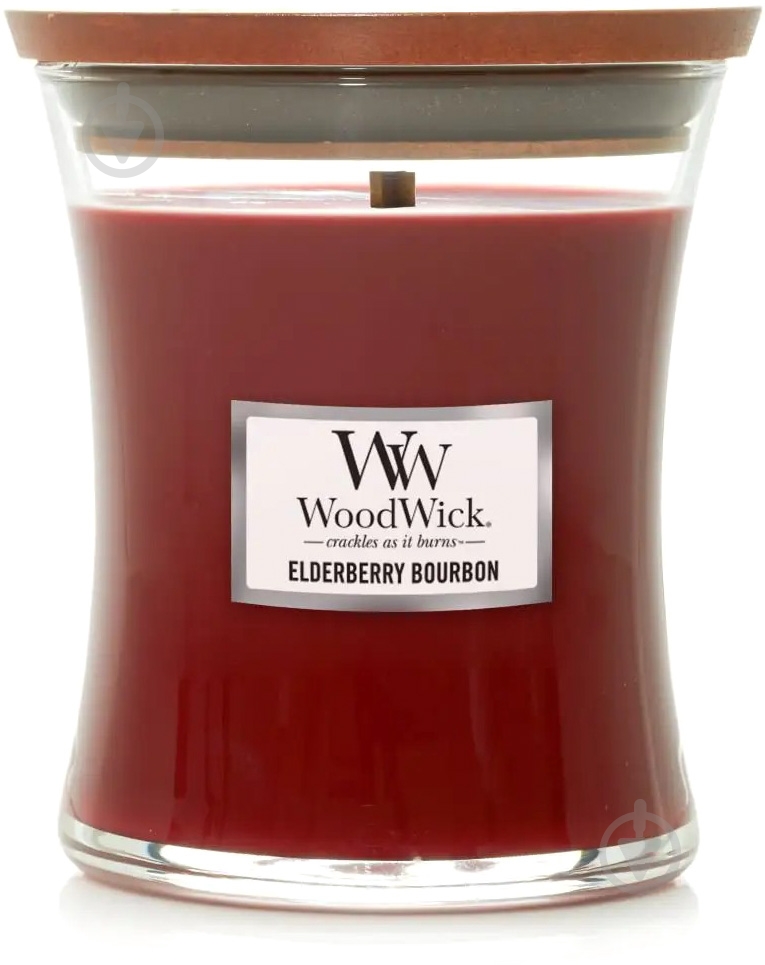 Свеча ароматическая Woodwick Medium Elderberry Bourbon 275 г - фото 1
