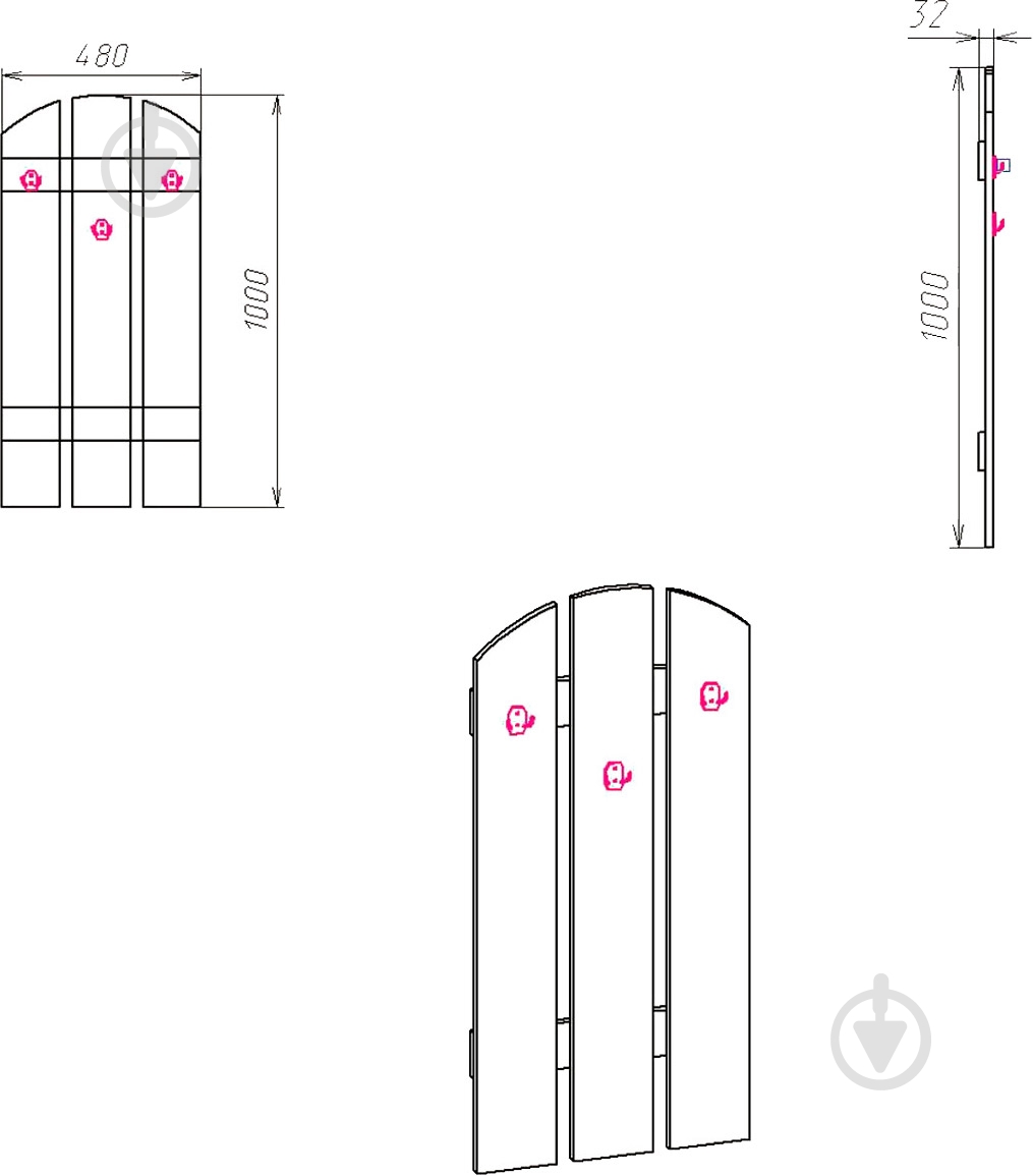 Вешалка Компанит В-1 яблоня - фото 2
