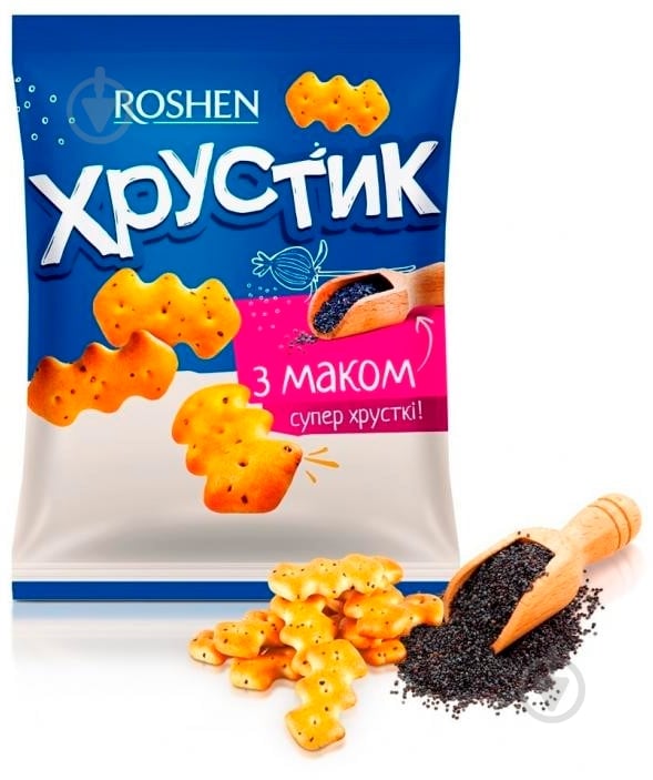 Крекер Roshen Хрустик с маком 180 г - фото 1
