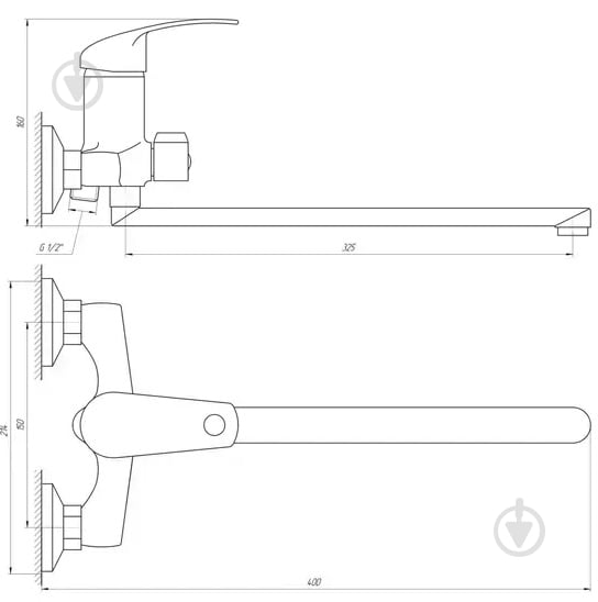 Смеситель для ванны EcoMix P-GEP-208 - фото 5 Смеситель для ванны EcoMix P-GEP-208 - фото 5