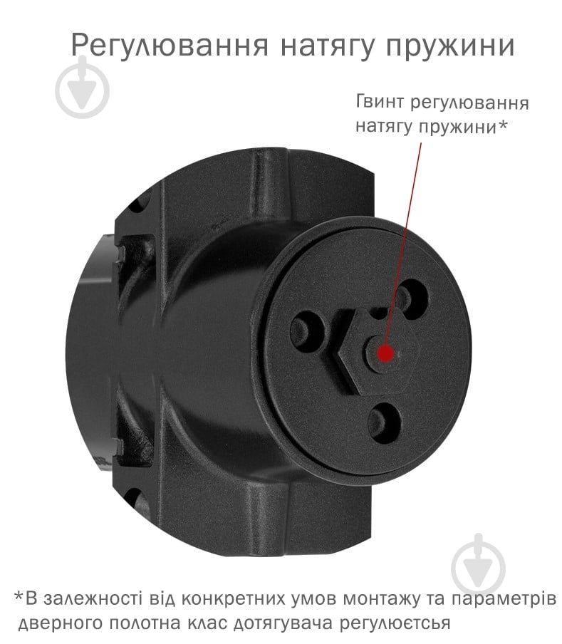 Доводчик дверной RYOBI DS-4550 BC/DA STD_HO с фиксацией, ветровым тормозом, тормозом закрывания черный 200 кг - фото 4
