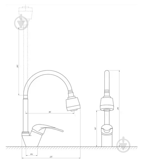 Змішувач для кухні EcoMix E-GEZ-203SM-A - фото 5 Змішувач для кухні EcoMix E-GEZ-203SM-A - фото 5