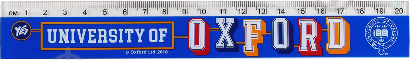 Лінійка 20 см Oxford Blue 1 вересня - фото 1
