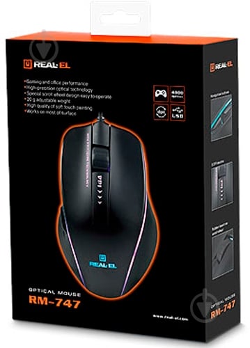 Мышка Real-el RM-747 Black USB (EL123200028) - фото 7 Мышка Real-el RM-747 Black USB (EL123200028) - фото 7
