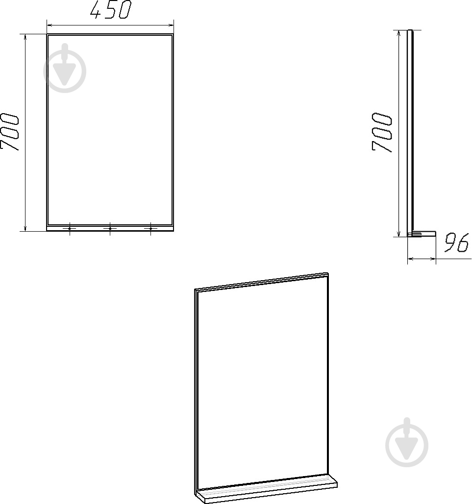 Зеркало Компанит 2 450x700 мм ольха - фото 2 Зеркало Компанит 2 450x700 мм ольха - фото 2