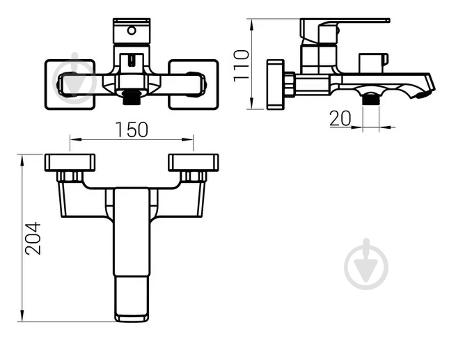 Змішувач для ванни DOMINO Dionis DDD-102NE - фото 7