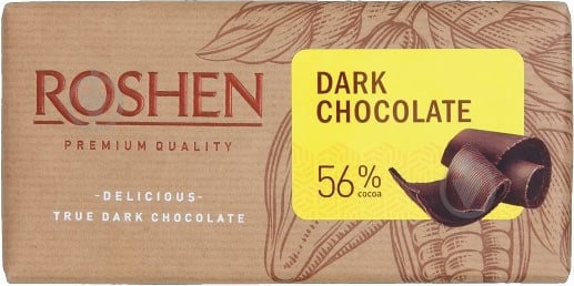 Шоколад Roshen черный 56% 90 г - фото 1 Шоколад Roshen черный 56% 90 г - фото 1
