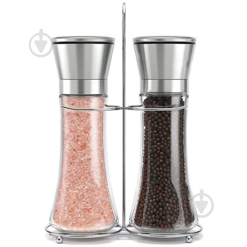 Набір млинків для солі та перцю Supretto на підставці (5828) - фото 1 Набір млинків для солі та перцю Supretto на підставці (5828) - фото 1