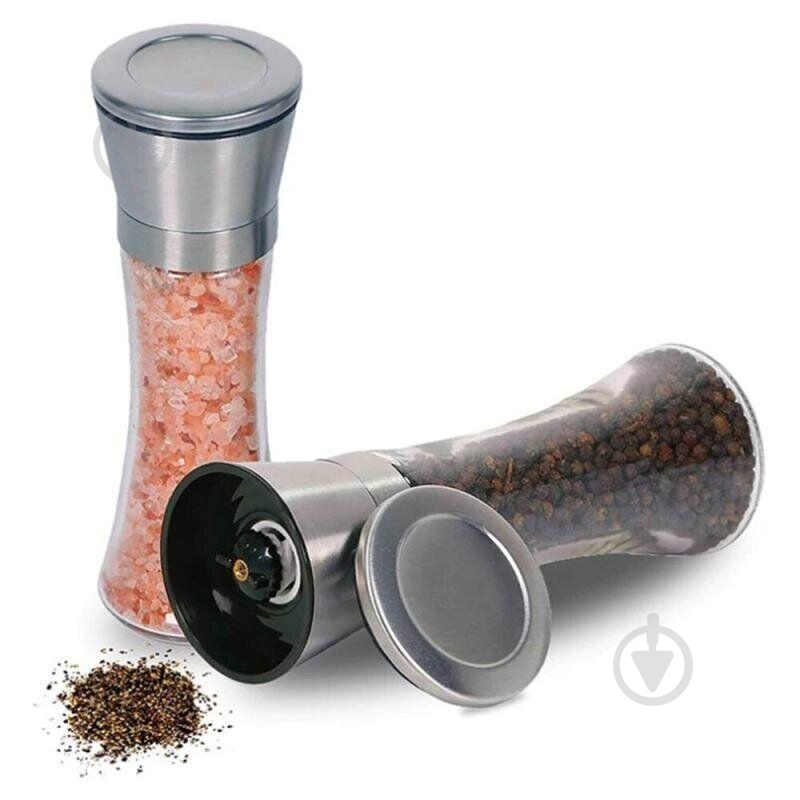 Набір млинків для солі та перцю Supretto на підставці (5828) - фото 2 Набір млинків для солі та перцю Supretto на підставці (5828) - фото 2