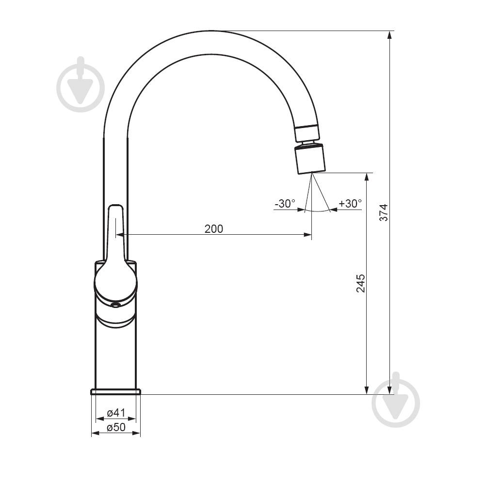 Смеситель для кухни AM.PM с двухрежимным регулируемым аэратором DX310722300 Eclipse - фото 6