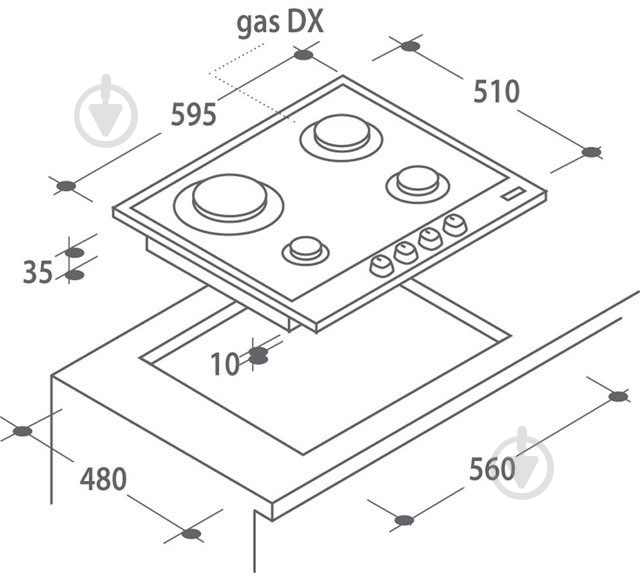 Варочная поверхность газовая Candy CSVG64SGB - фото 2