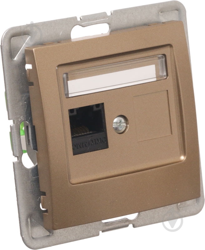 Розетка компьютерная Ospel Impresja kat. 5e Krone золотой - фото 2