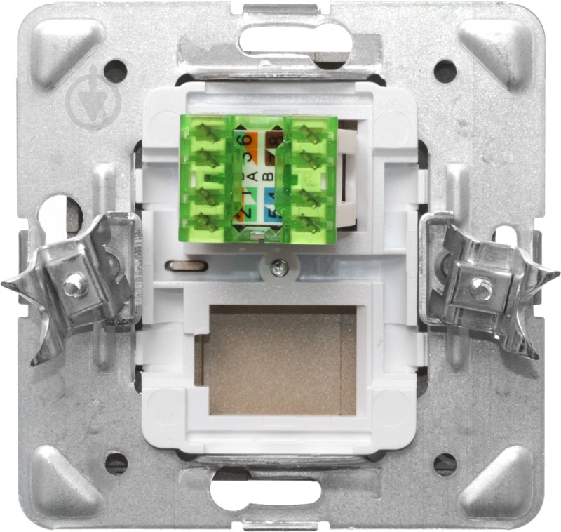Розетка компьютерная Ospel Impresja kat. 5e Krone золотой - фото 3