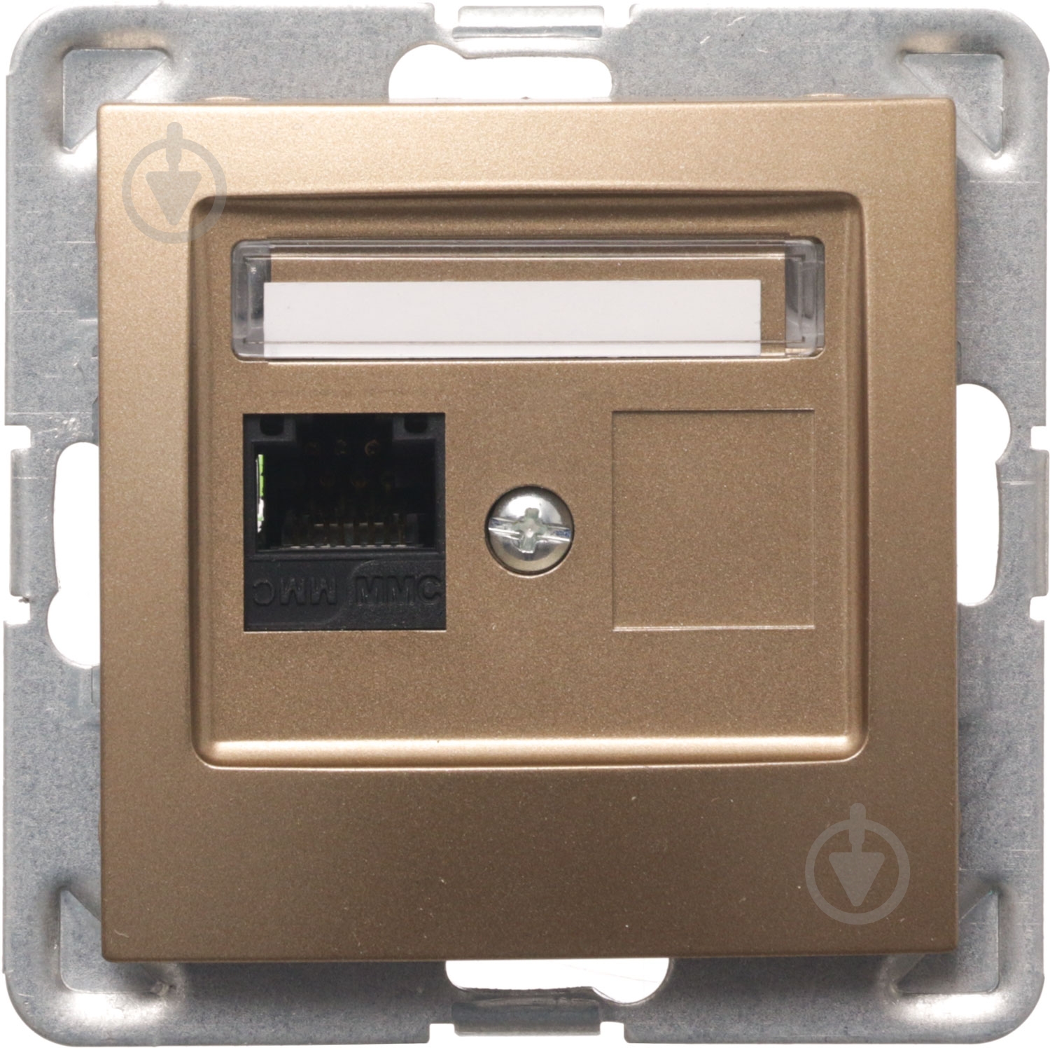 Розетка компьютерная Ospel Impresja kat. 5e Krone золотой - фото 1