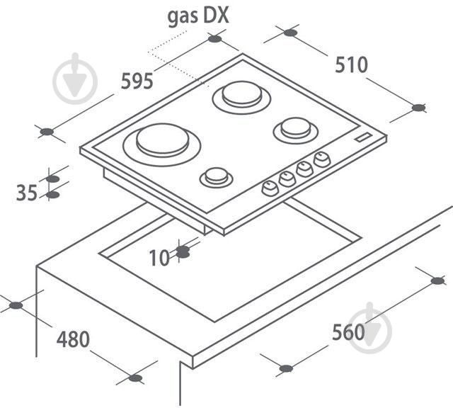 Варочная поверхность газовая Candy CSVG64SGN - фото 2