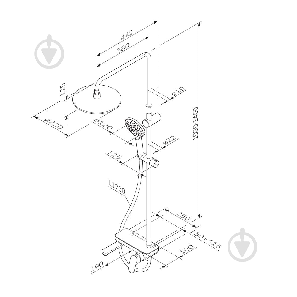 Душевая система AM.PM ShowerSpot F0780722 - фото 12