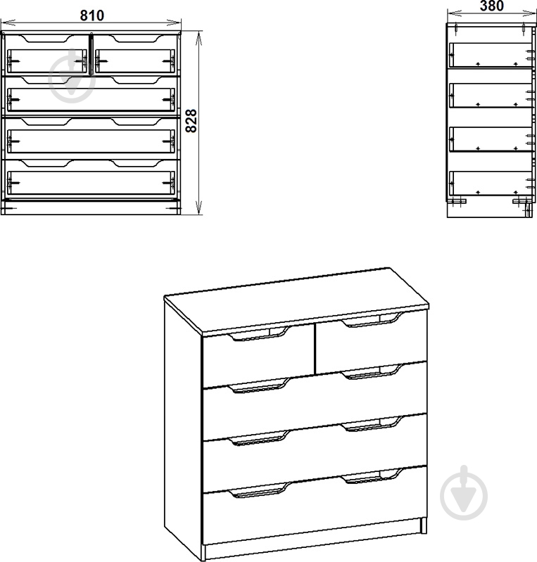 Комод 2+3М бук - фото 2