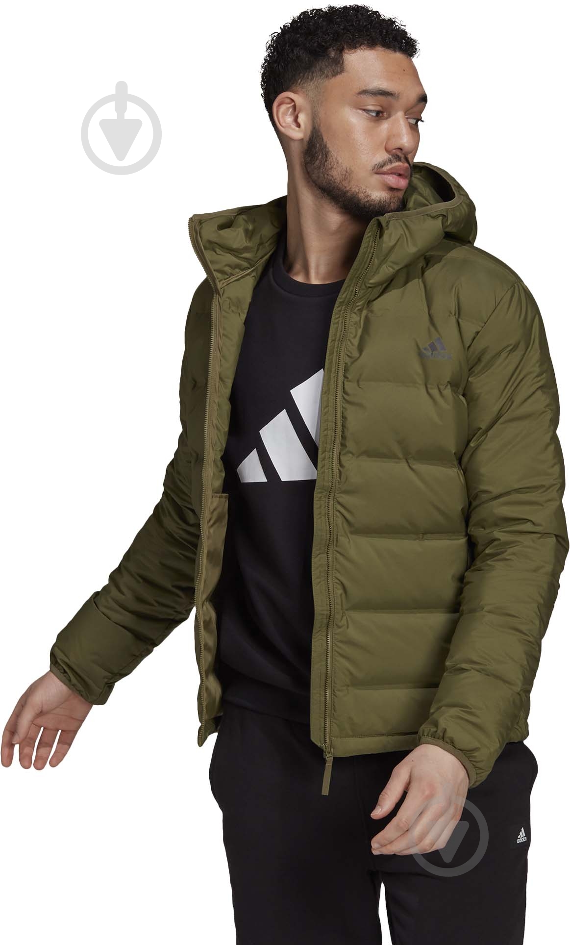 Пуховик мужской Adidas Helionic Ho Jkt GU3954 р.XL оливковый - фото 2