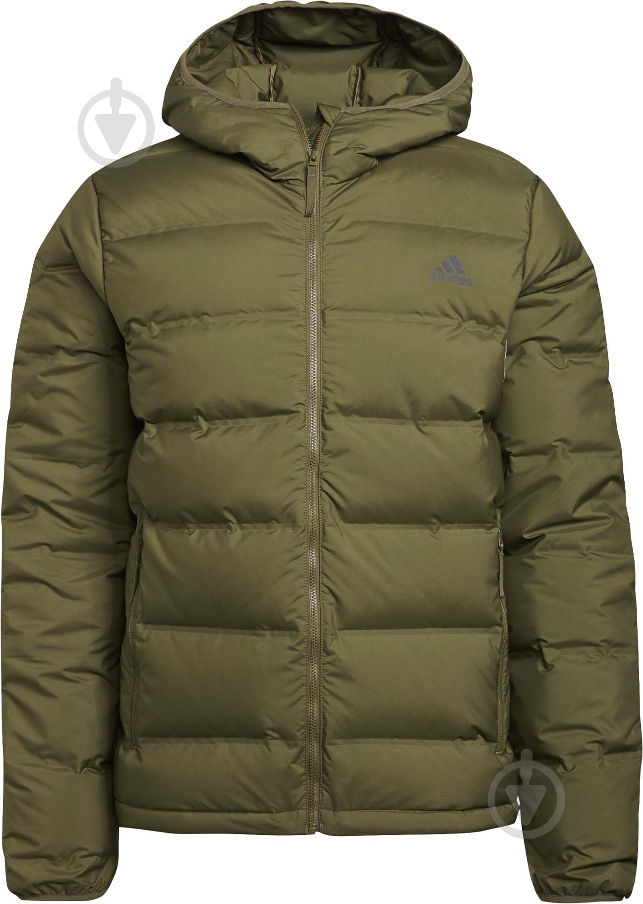 Пуховик мужской Adidas Helionic Ho Jkt GU3954 р.XL оливковый - фото 1