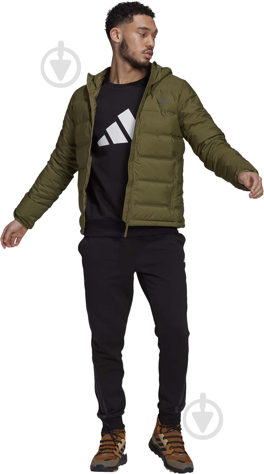Пуховик мужской Adidas Helionic Ho Jkt GU3954 р.XL оливковый - фото 5