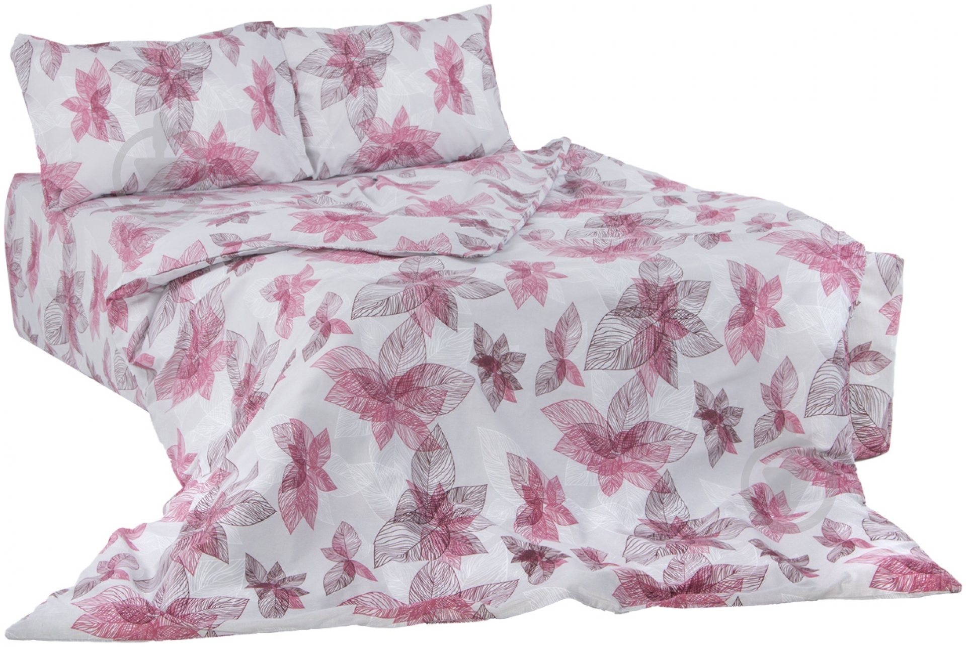 Комплект постельного белья Leaf семейный розовый UP! (Underprice) - фото 1