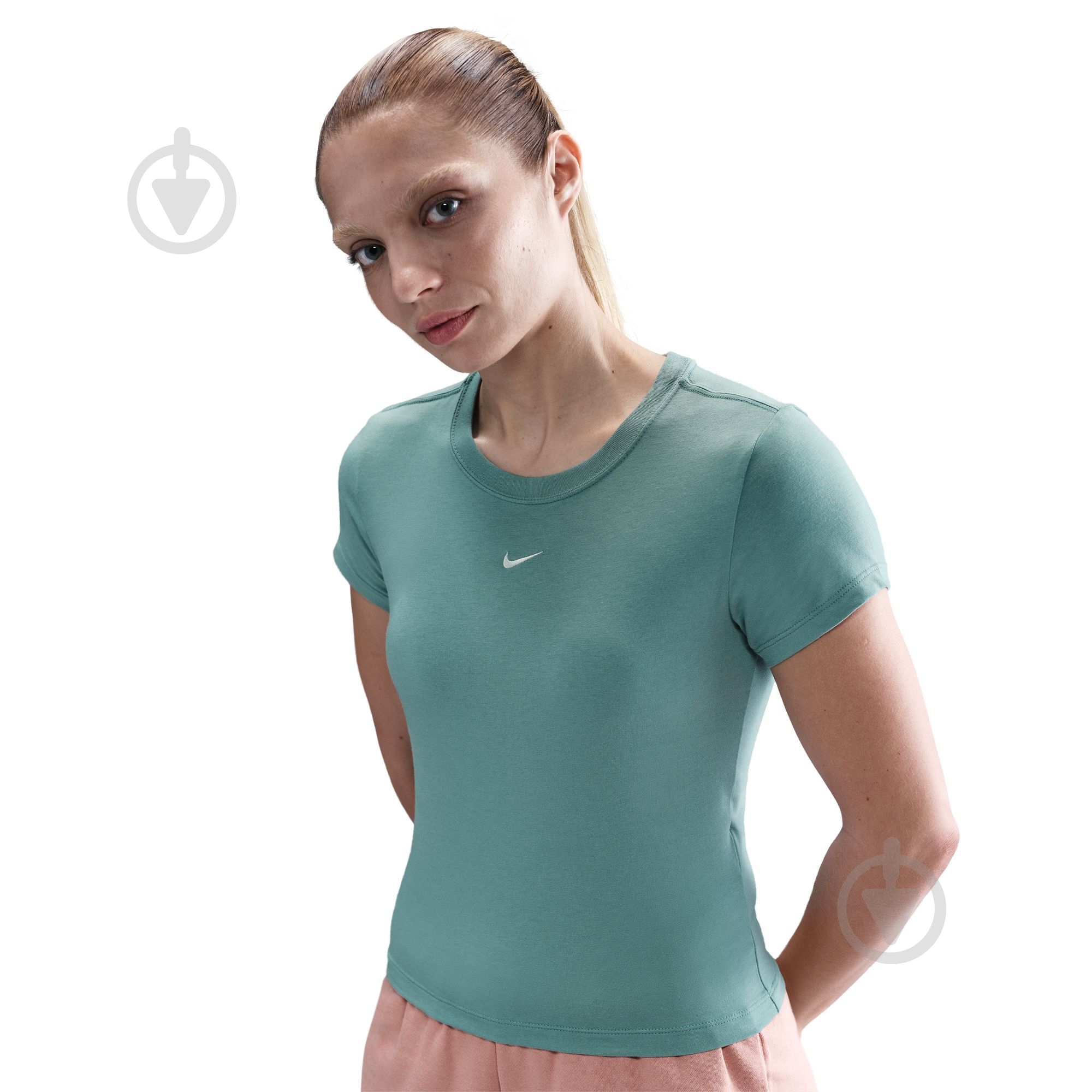 Футболка Nike W NSW NK CHLL KNT MD CRP FV5508-018 р.S зеленый - фото 4 Футболка Nike W NSW NK CHLL KNT MD CRP FV5508-018 р.S зеленый - фото 4