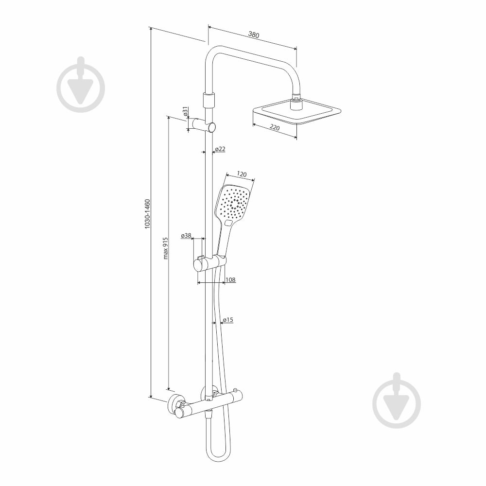 Душевая система Damixa Option DX218092000 - фото 6