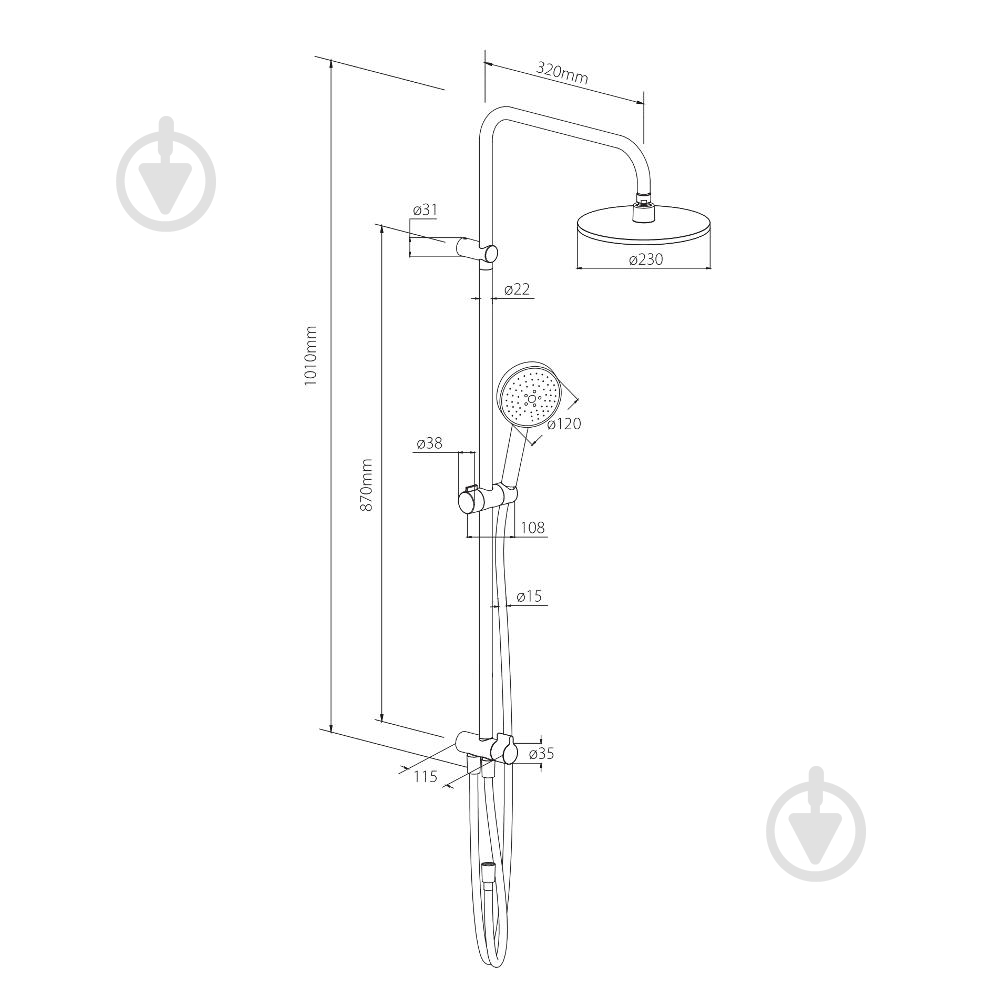 Душевая система Damixa Jupiter DX977700000 - фото 6