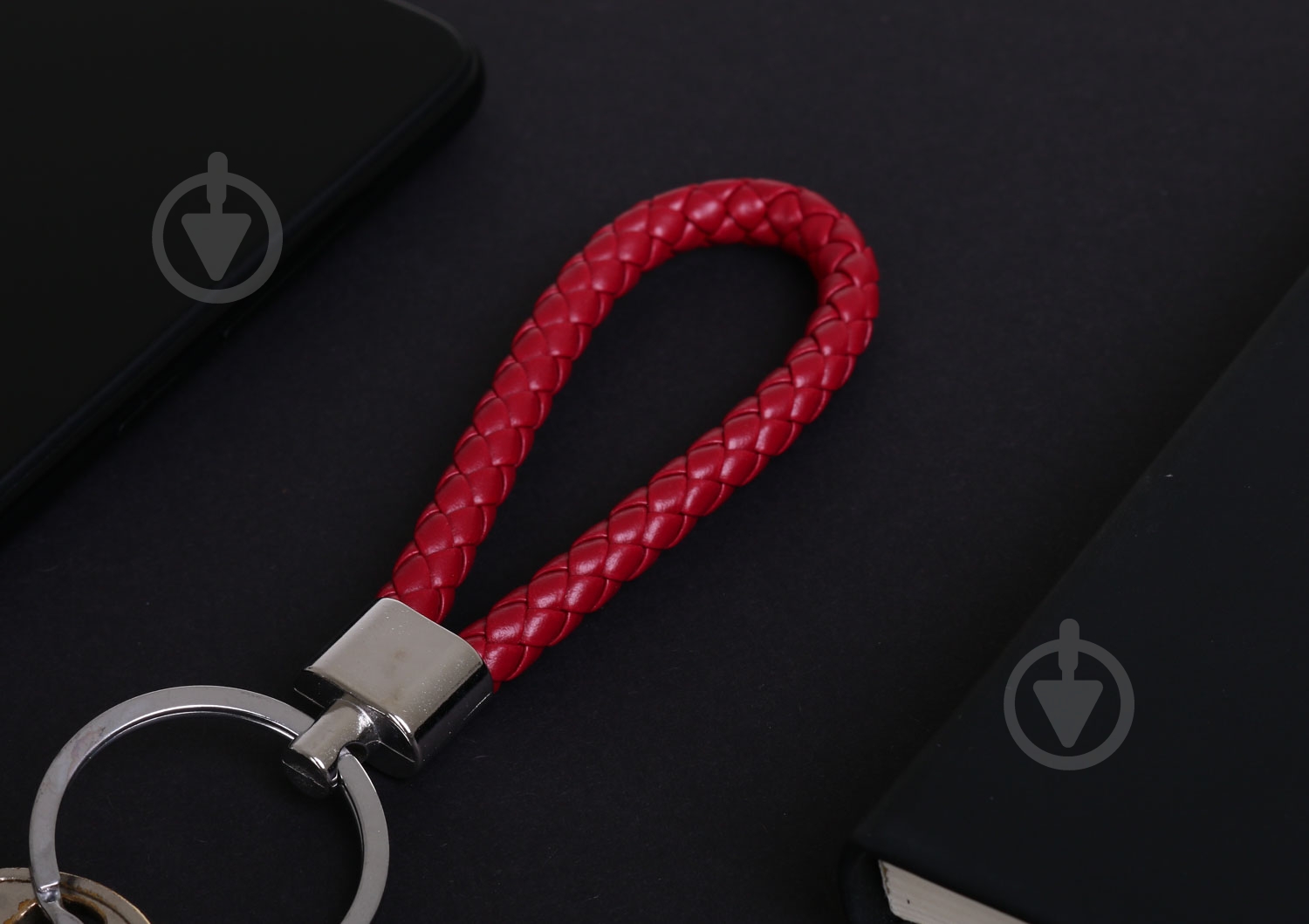 Брелок для ключей с кольцом красный - фото 7