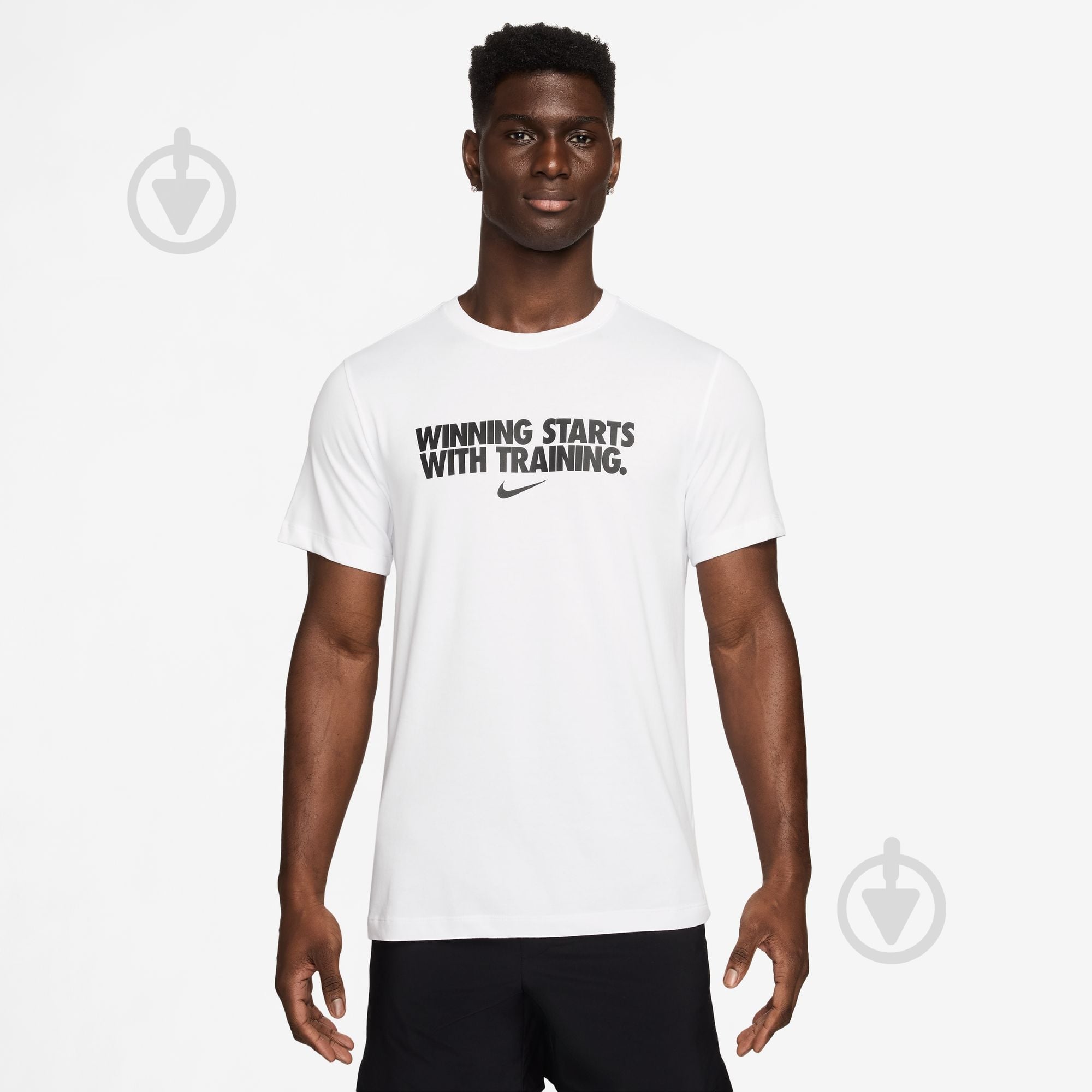 Футболка Nike M NK DF TEE WINNING HV4187-100 р.L білий - фото 1