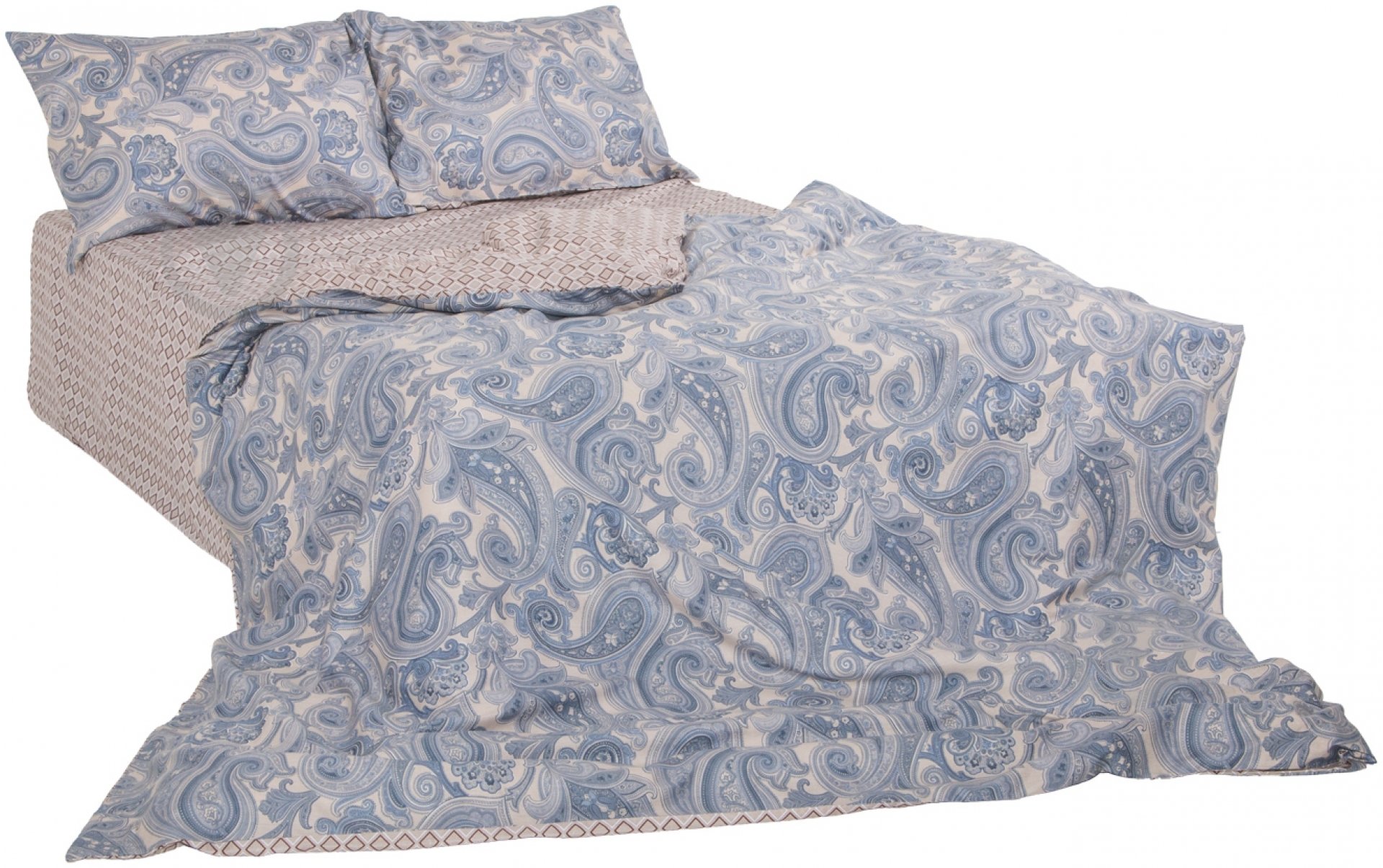 Комплект постельного белья Monogram 2,0 голубой Ibodo - фото 1