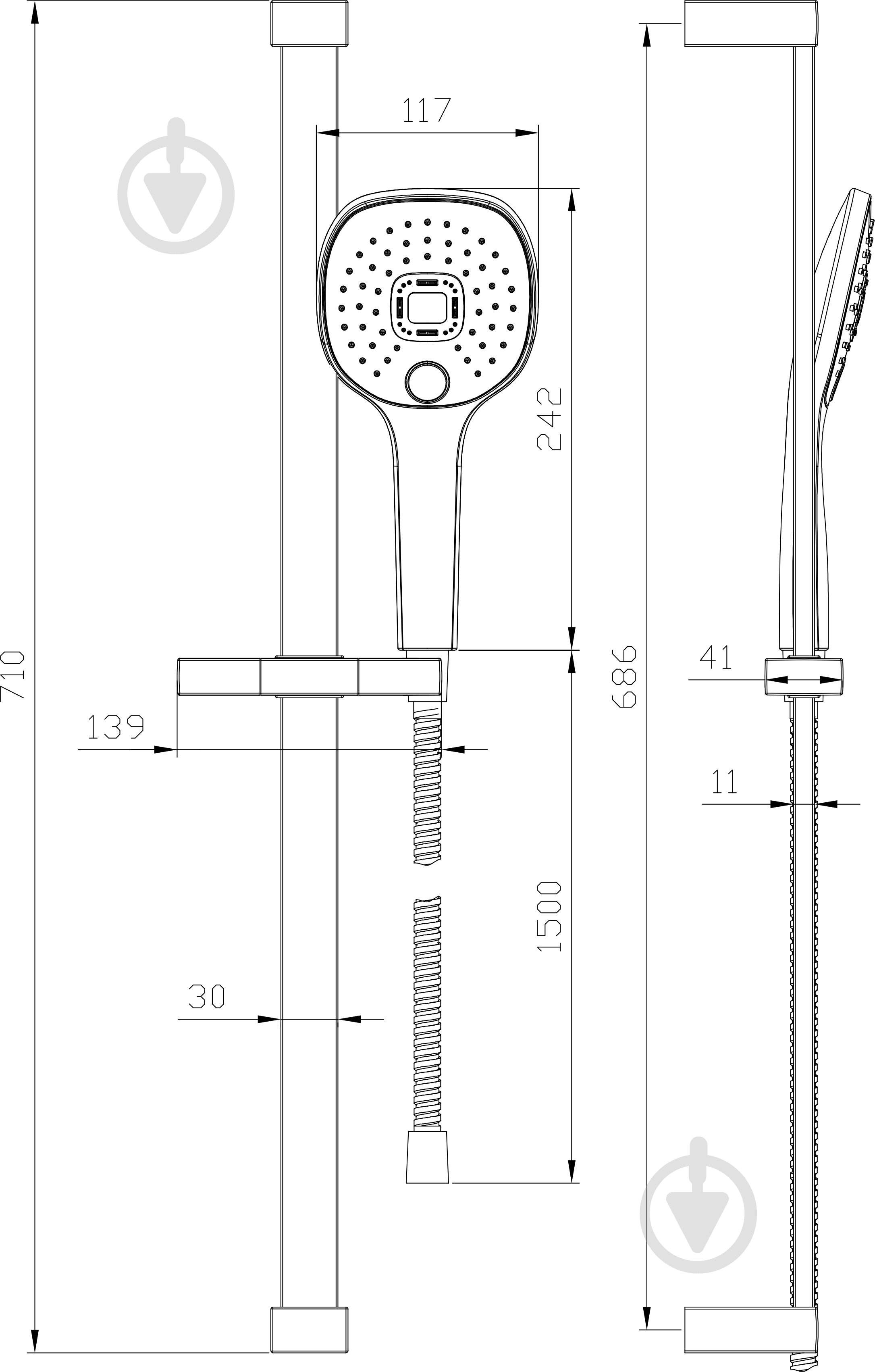 Душевой гарнитур ScandiSPA Premier 3 режима черный - фото 4 Душевой гарнитур ScandiSPA Premier 3 режима черный - фото 4