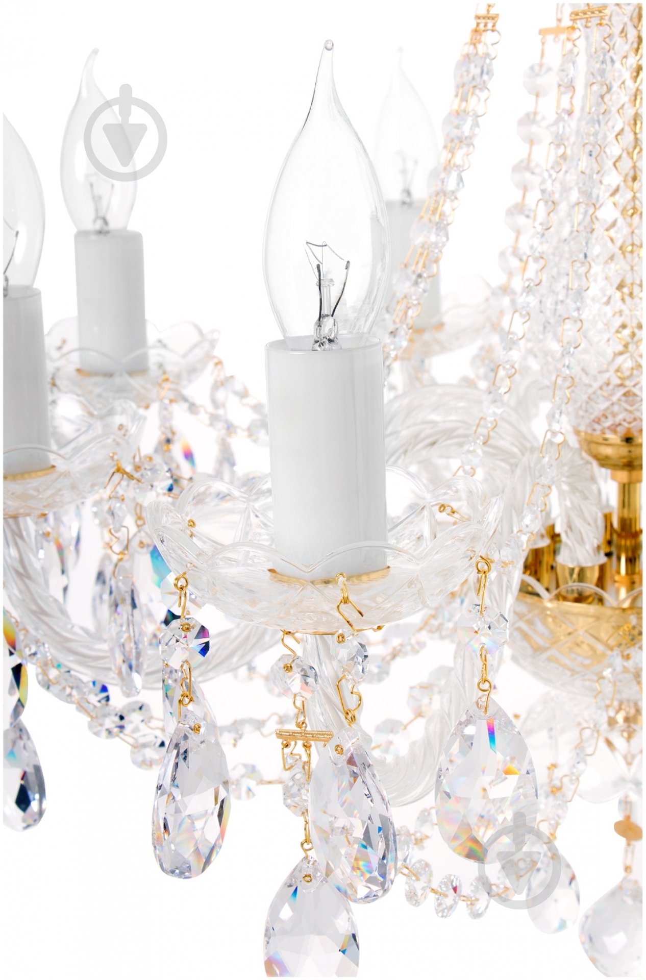 Люстра подвесная ArtGlass 8xE14 латунь 0006/08/20 - фото 2