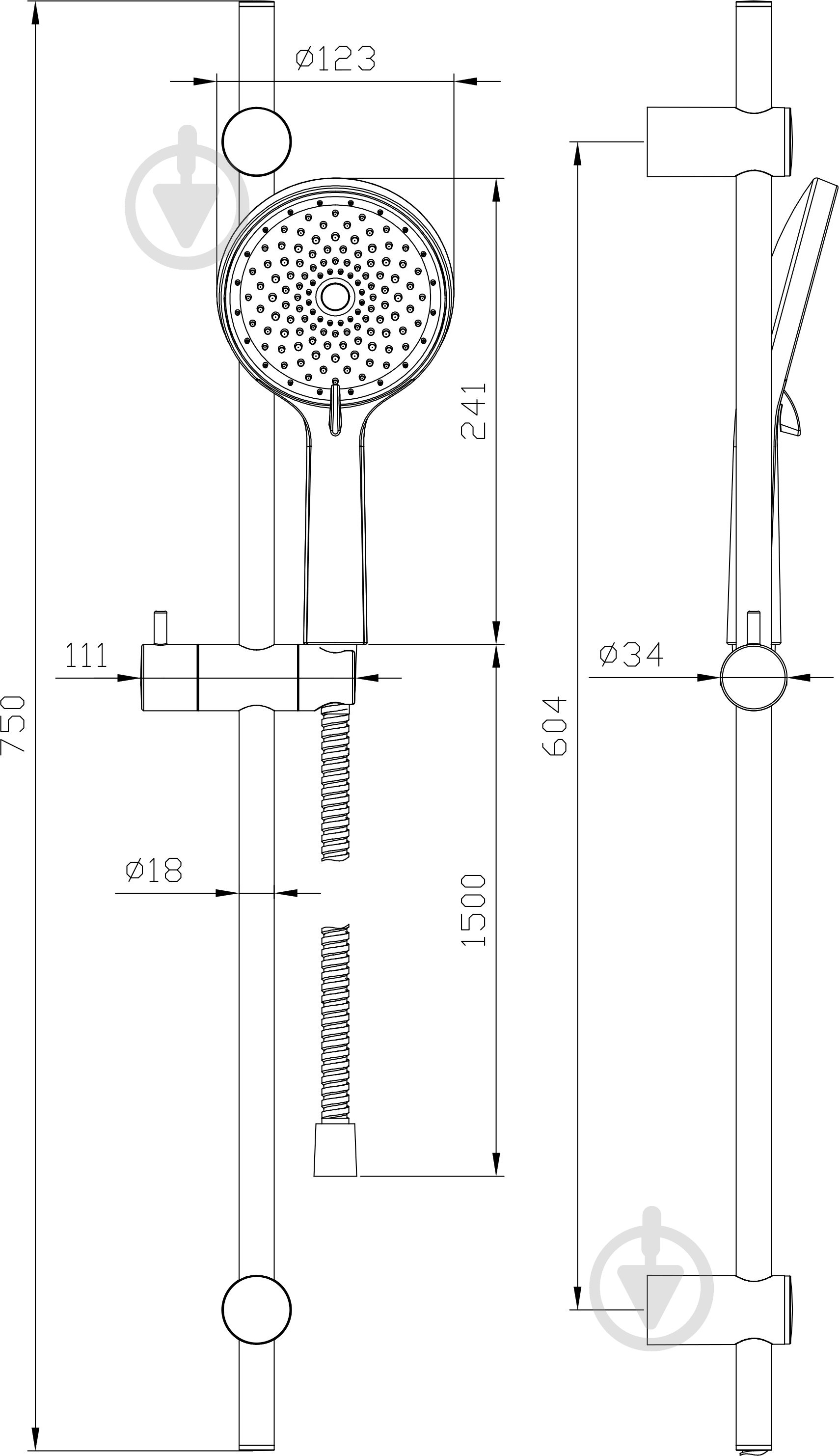 Душевой гарнитур ScandiSPA Soft 3 режима черный - фото 4