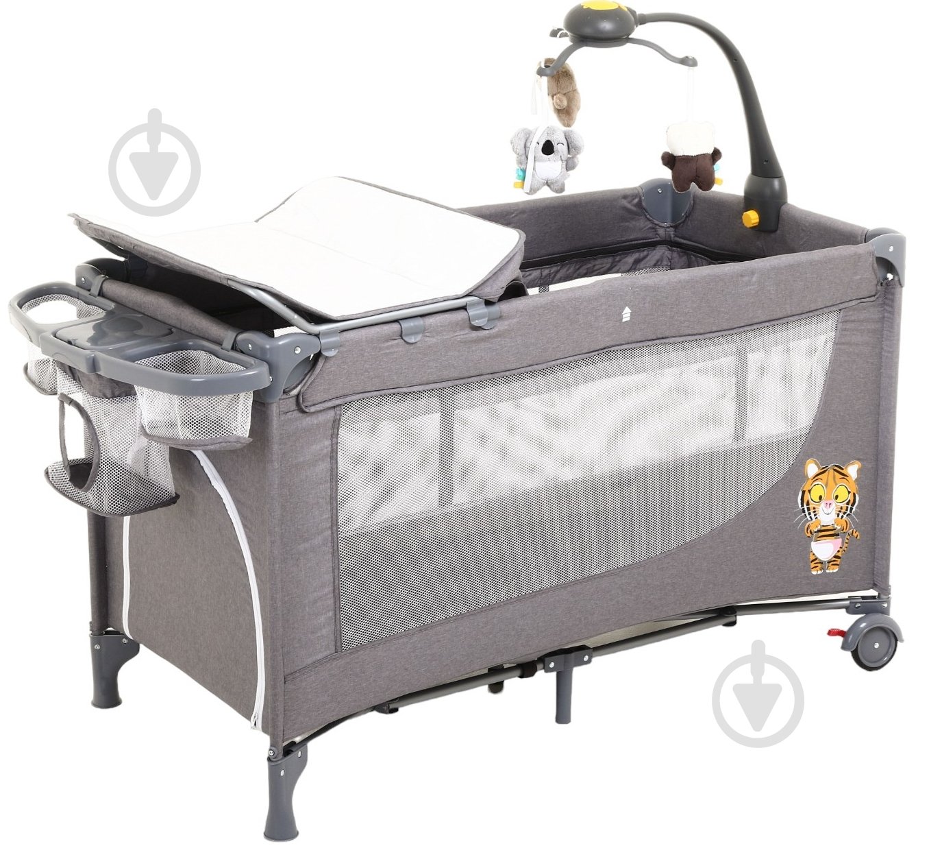 Манеж-кровать Bambinelli 120х60х76 см темно-серый H21-A6F4E8 - фото 1