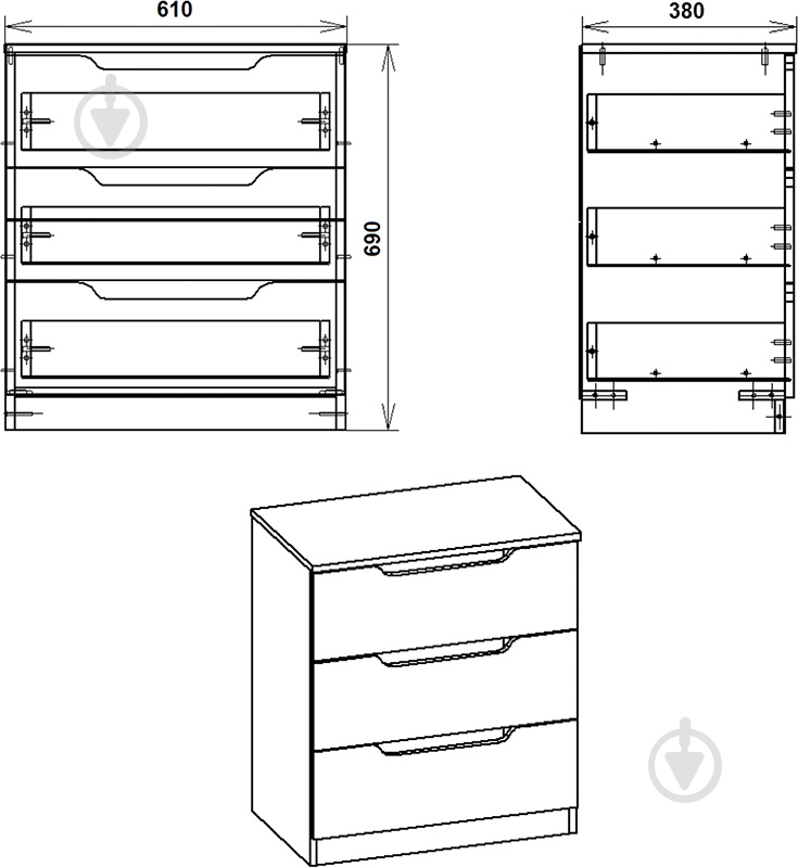 Комод 3М бук - фото 2