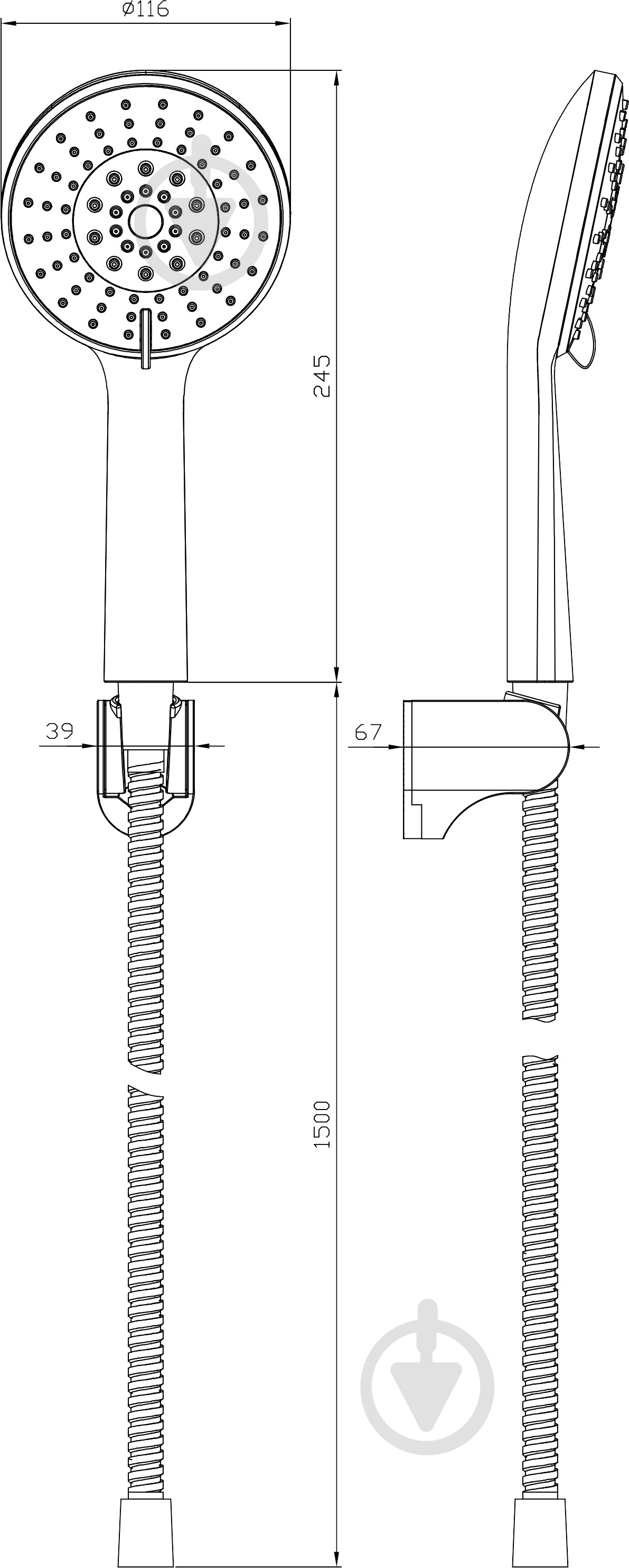 Душевой набор ScandiSPA 3 режима, шланг PVC 1,5 м черный - фото 4 Душевой набор ScandiSPA 3 режима, шланг PVC 1,5 м черный - фото 4