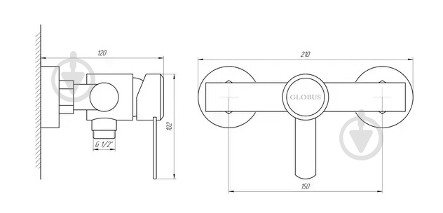 Смеситель для душа Globus Lux WIEN SBT2-105 - фото 5