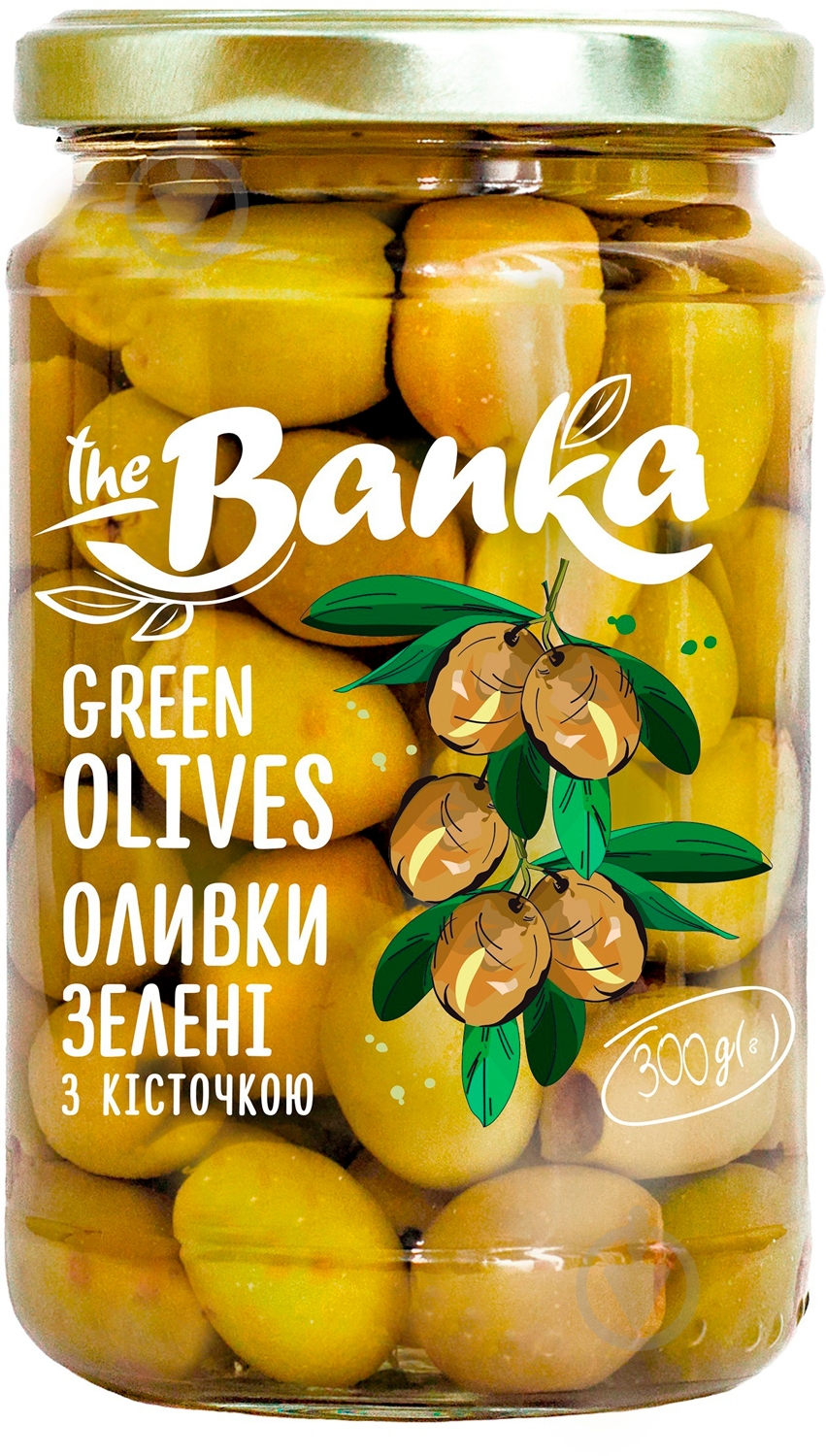 Оливки зеленые c косточкой 314 мл ТМ «the Banka» - фото 1