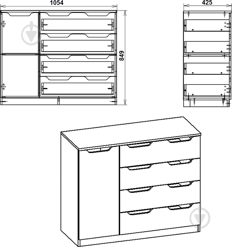 Комод 4+1М бук бук - фото 2