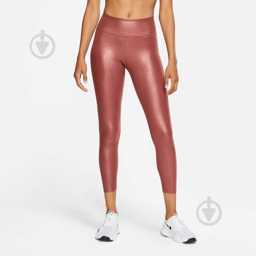 Лосины Nike W ONE TGT 7/8 ICNCLSH SHM CU6030-652 р.XS разноцветный - фото 1