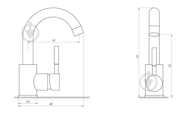 Смеситель для умывальника Globus Lux ALPEN SBT1-101S - фото 5