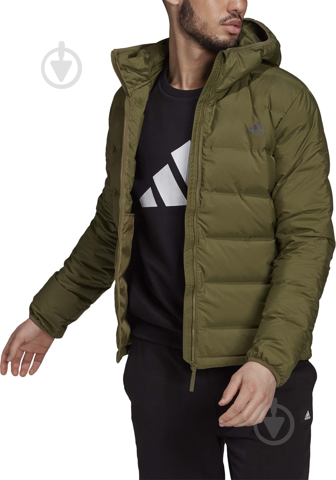 Пуховик мужской Adidas Helionic Ho Jkt GU3954 р.3XL оливковый - фото 3
