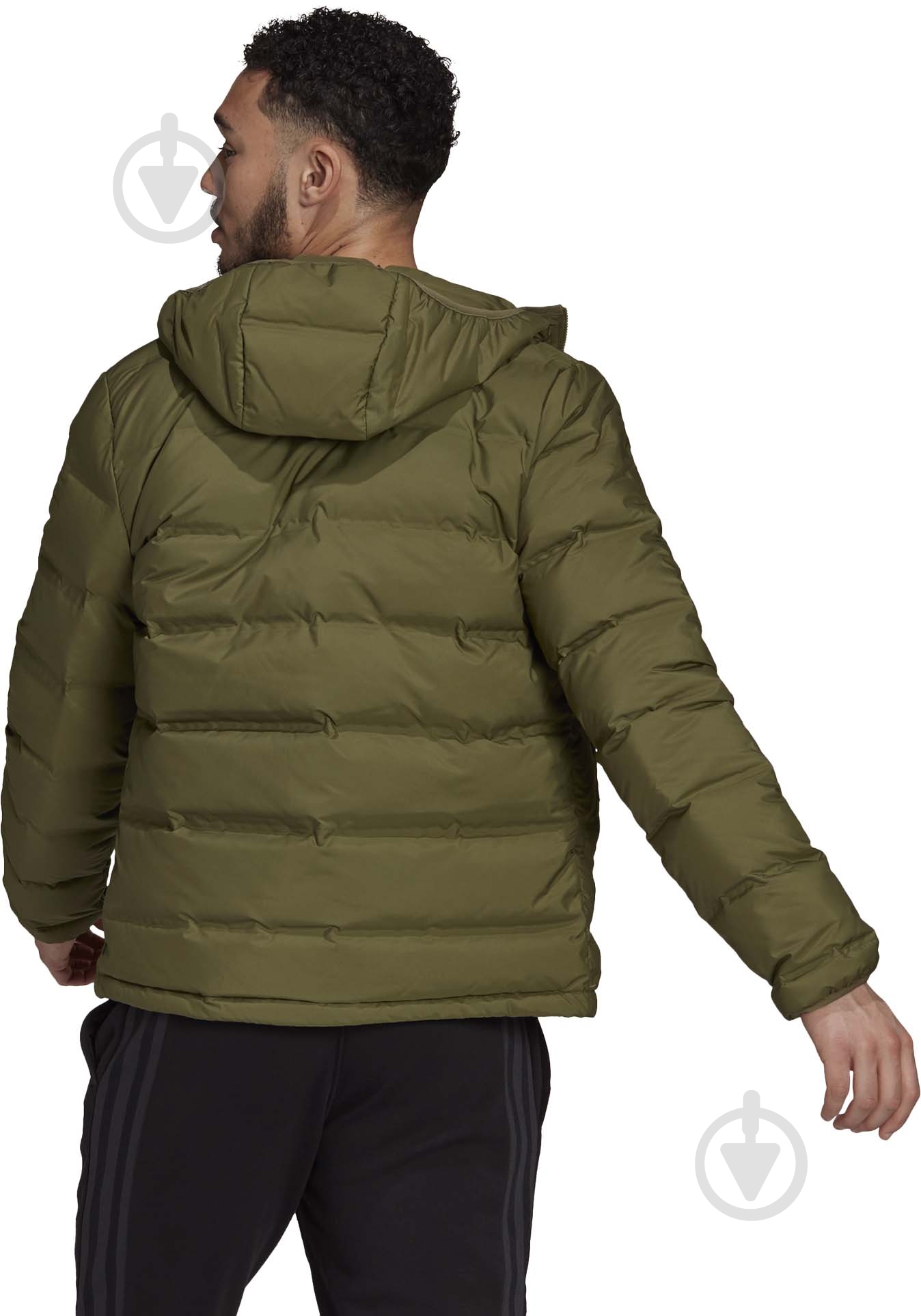 Пуховик мужской Adidas Helionic Ho Jkt GU3954 р.3XL оливковый - фото 4