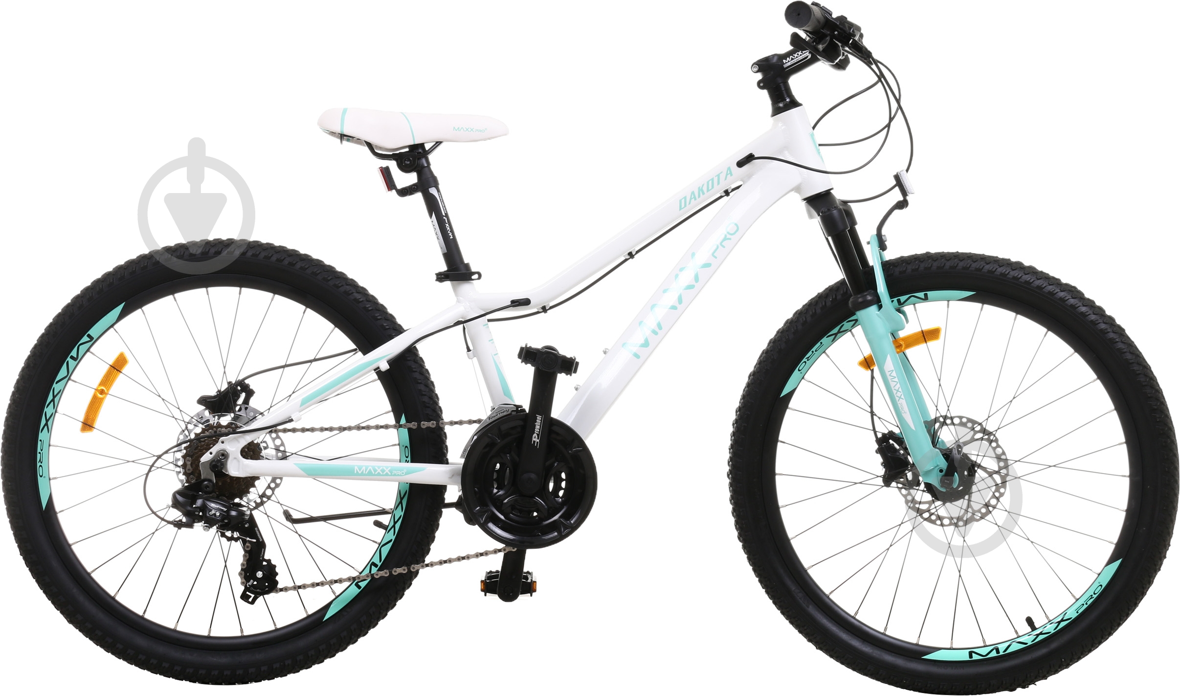 Велосипед MaxxPro 24" 12"(30 см) DAKOTA-21 бело-бирюзовый - фото 1 Велосипед MaxxPro 24" 12"(30 см) DAKOTA-21 бело-бирюзовый - фото 1